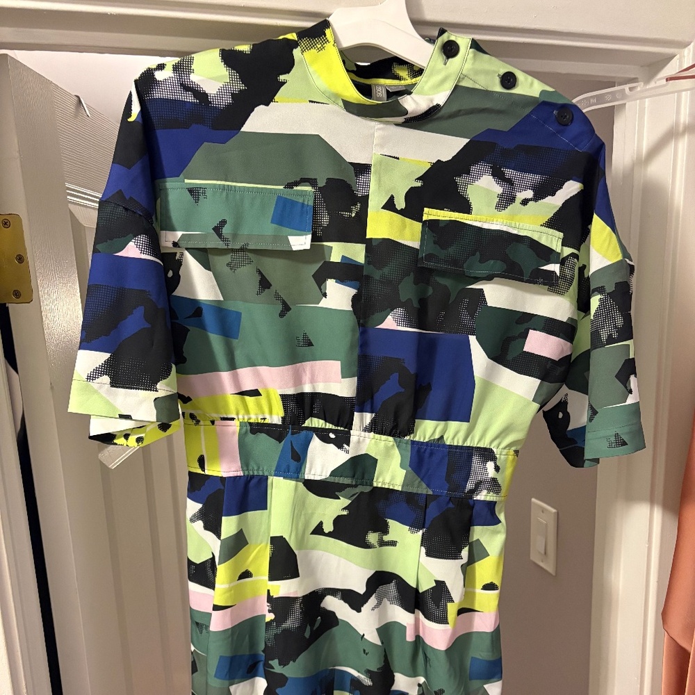 Camo mockneck dress